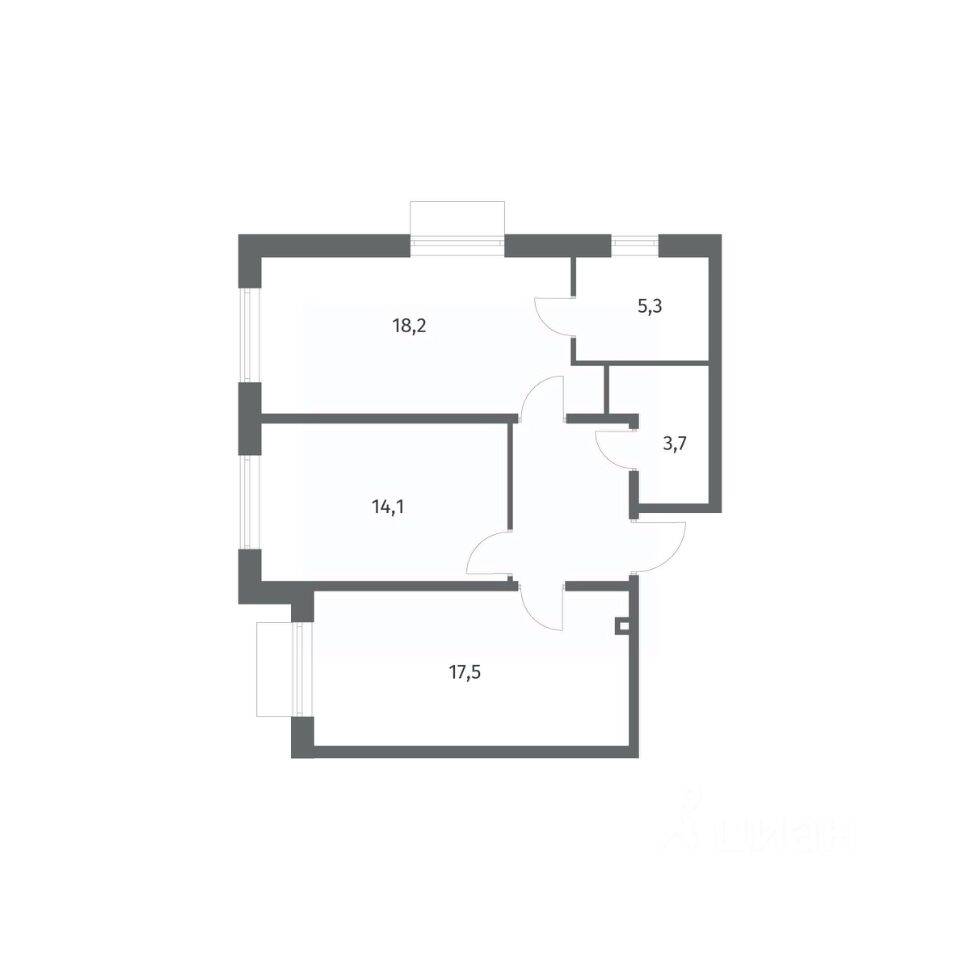 2-комн. квартира, 65,6 м², в ЖК Парусная 1