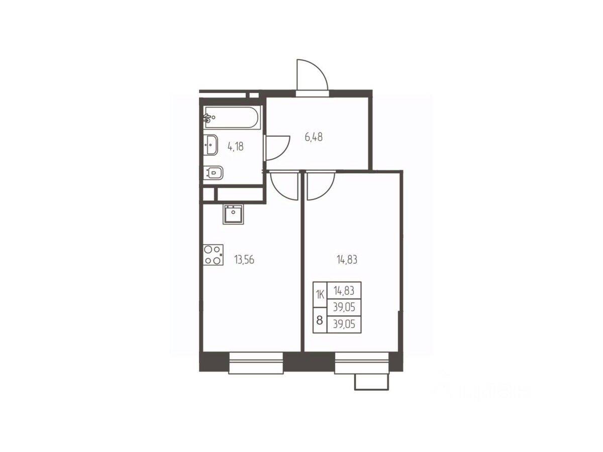 1-комн. квартира, 39,1 м², в ЖК Новая Ивантеевка