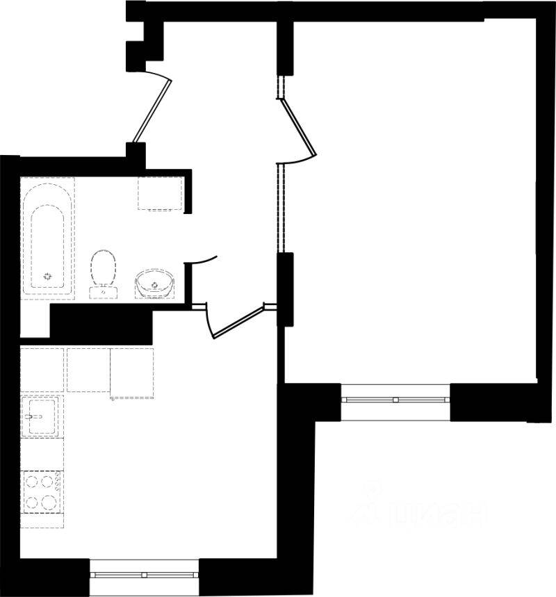 1-комн. квартира, 39,7 м², в ЖК «Восточный»