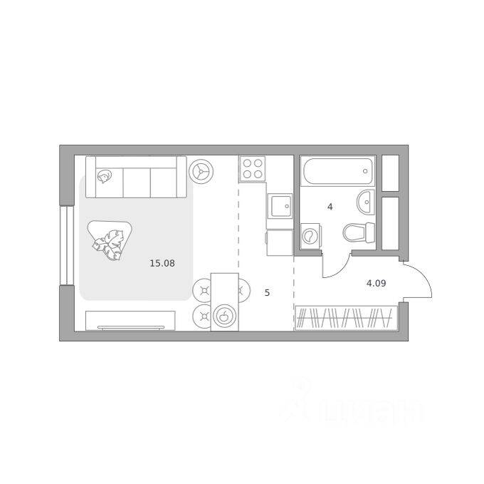 Квартира-студия, 28,17 м², в ЖК «Императорские Мытищи»