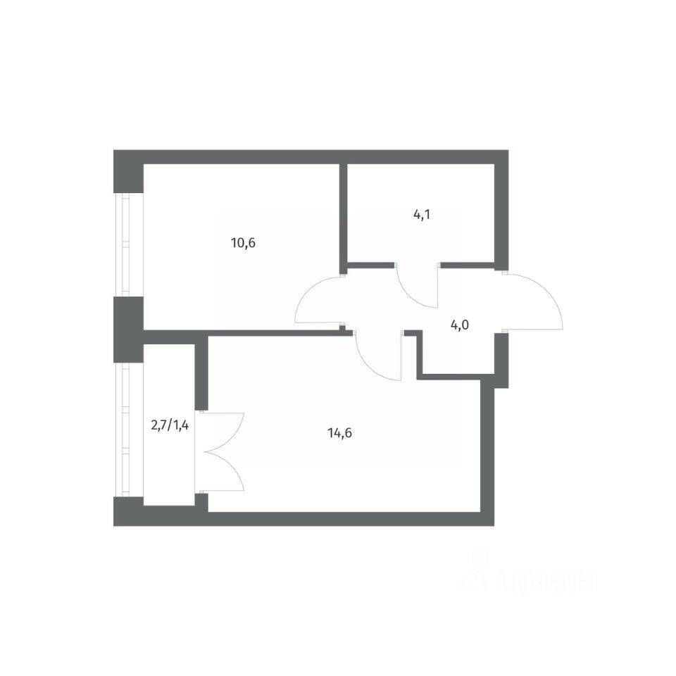 1-комн. квартира, 34,73 м², в ЖК NEWПИТЕР