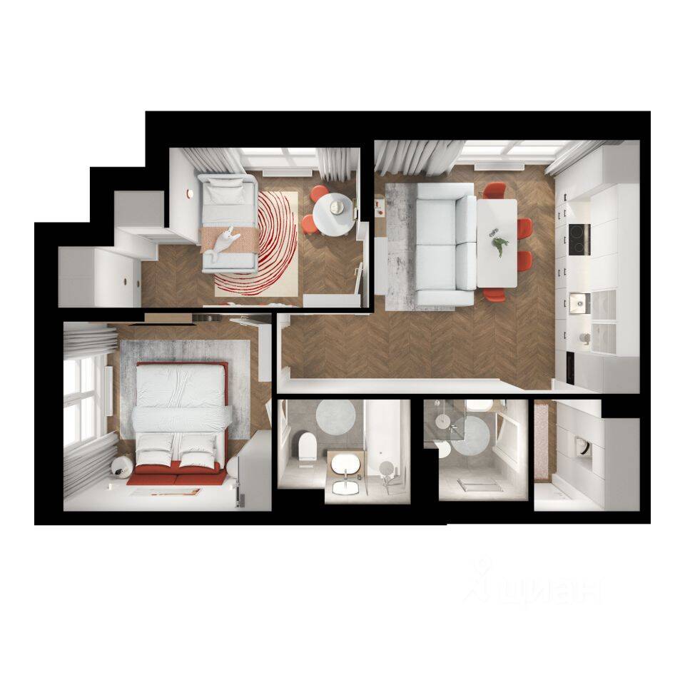 2-комн. квартира, 52,39 м², в ЖК «Ильинские луга»