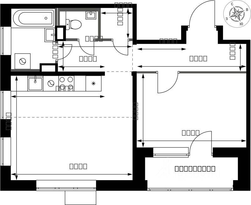 2-комн. квартира, 48,4 м², в ЖК 1-й Химкинский
