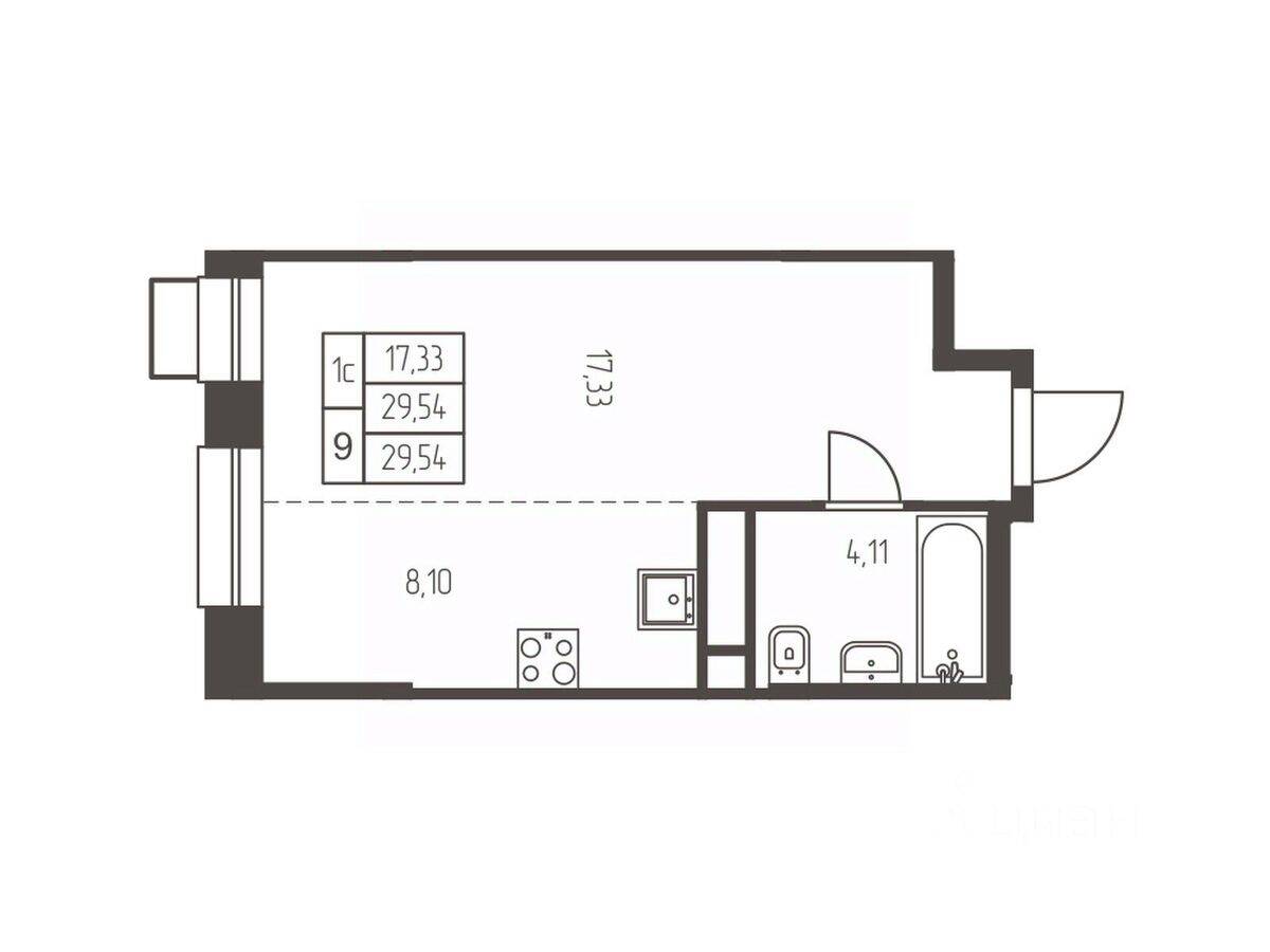 Квартира-студия, 29,5 м², в ЖК Новая Ивантеевка