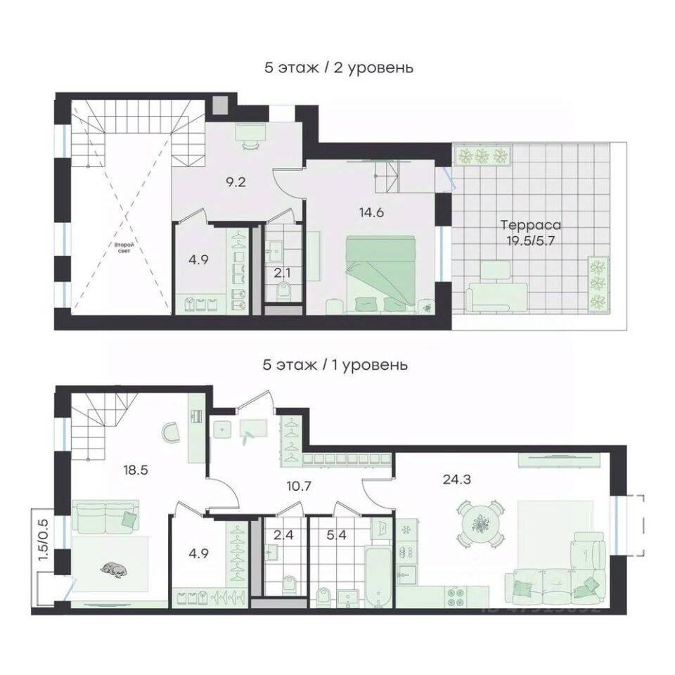 3-комн. квартира, 98,2 м², в ЖК G3 Театральный