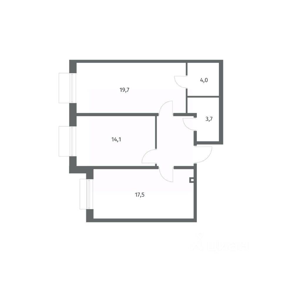 2-комн. квартира, 65,8 м², в ЖК Парусная 1