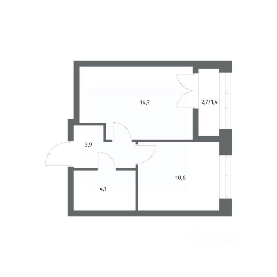 1-комн. квартира, 34,71 м², в ЖК NEWПИТЕР
