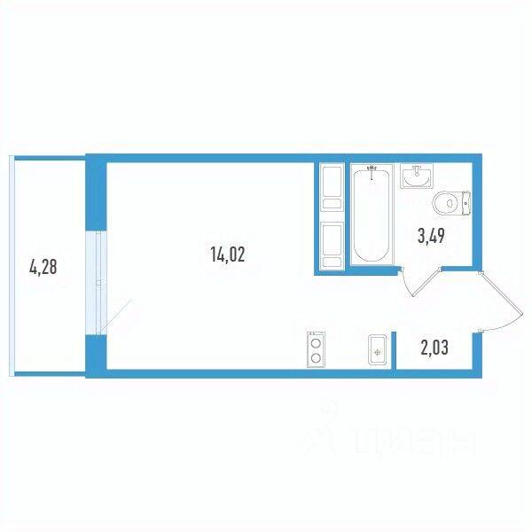 Квартира-студия, 20,82 м², в ЖК Аэросити Life