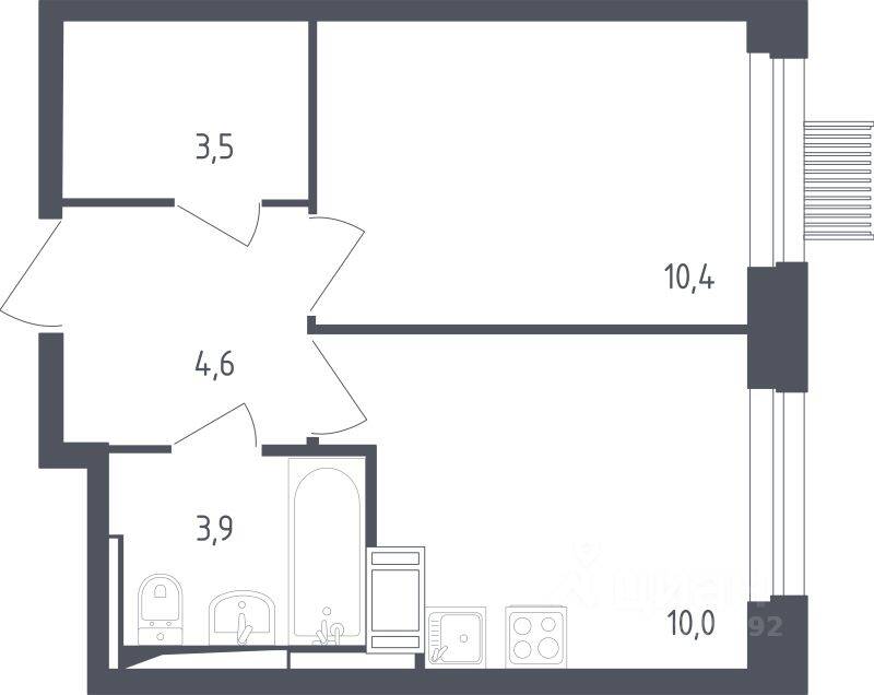 1-комн. квартира, 32 м², в ЖК Мытищи Парк