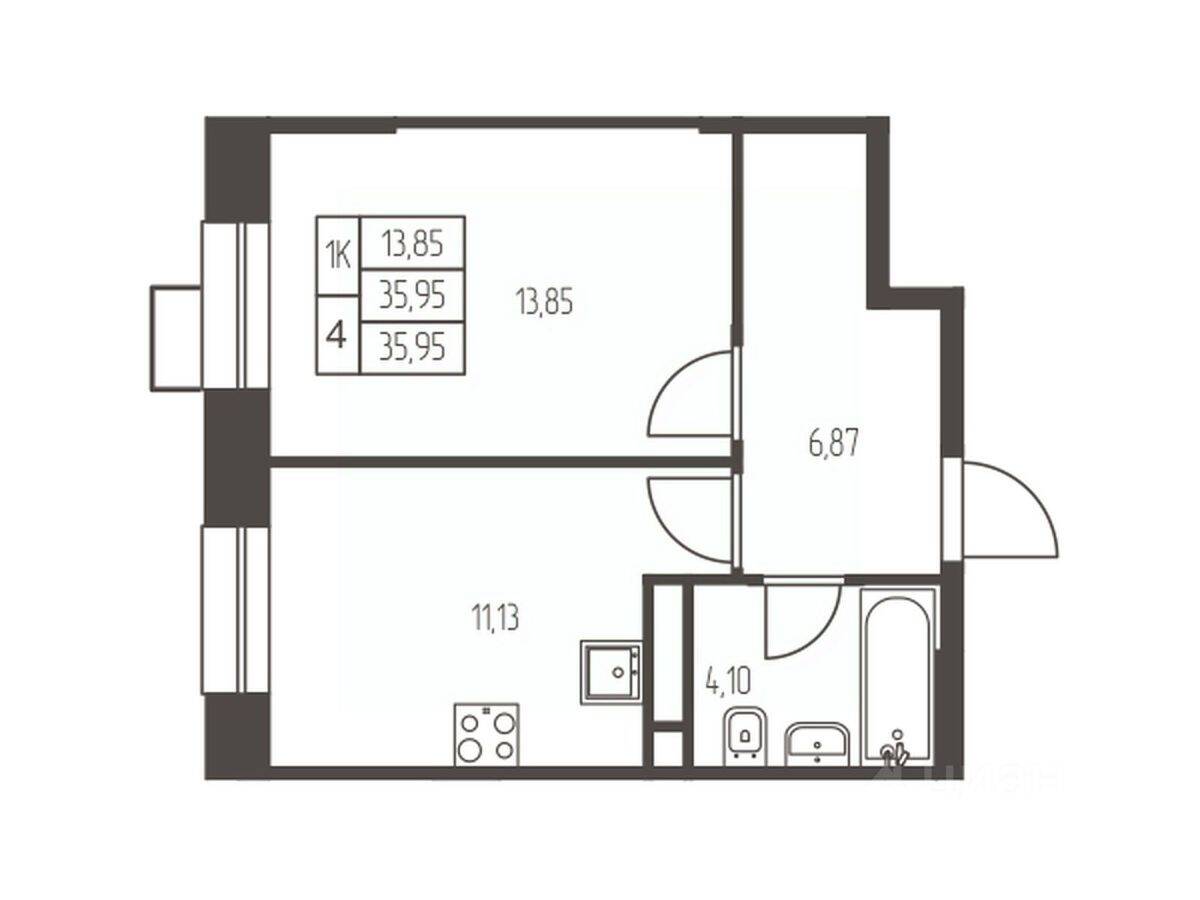 1-комн. квартира, 36 м², в ЖК Новая Ивантеевка