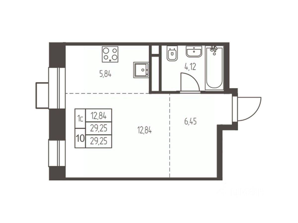 Квартира-студия, 29,3 м², в ЖК Новая Ивантеевка