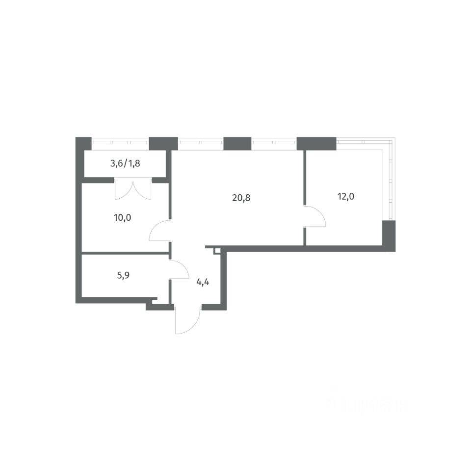 2-комн. квартира, 54,84 м², в ЖК NEWПИТЕР