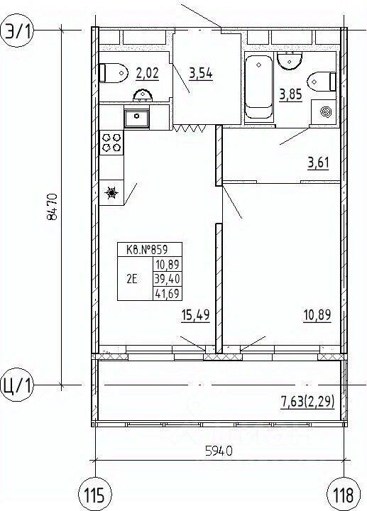 1-комн. квартира, 41,69 м², в ЖК UP-квартал «Воронцовский»