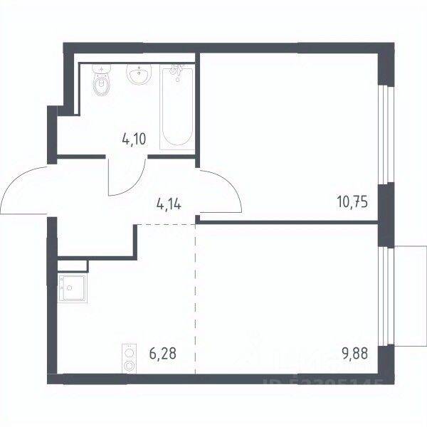 1-комн. квартира, 35,15 м², в ЖК «Пригород Лесное»