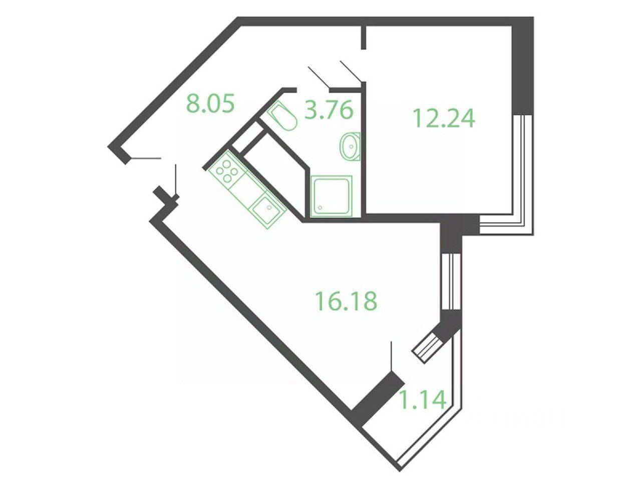 1-комн. квартира, 42,5 м², в ЖК Новые Котельники