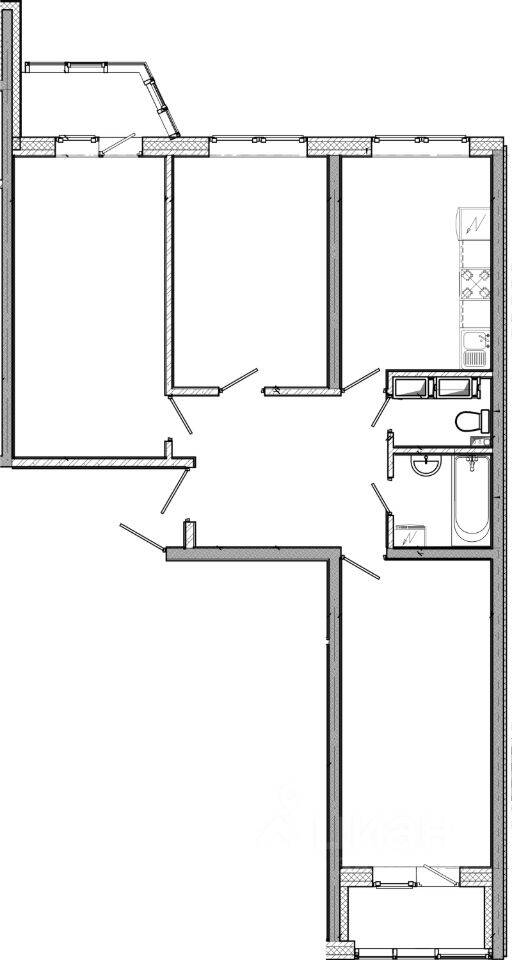 3-комн. квартира, 71,3 м², в ЖК «ТриДевяткино царство»