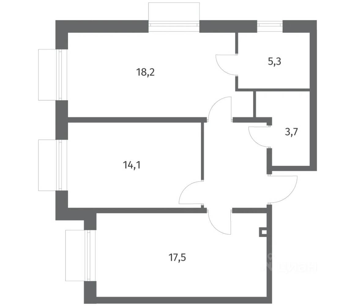 2-комн. квартира, 65,6 м², в ЖК Парусная 1