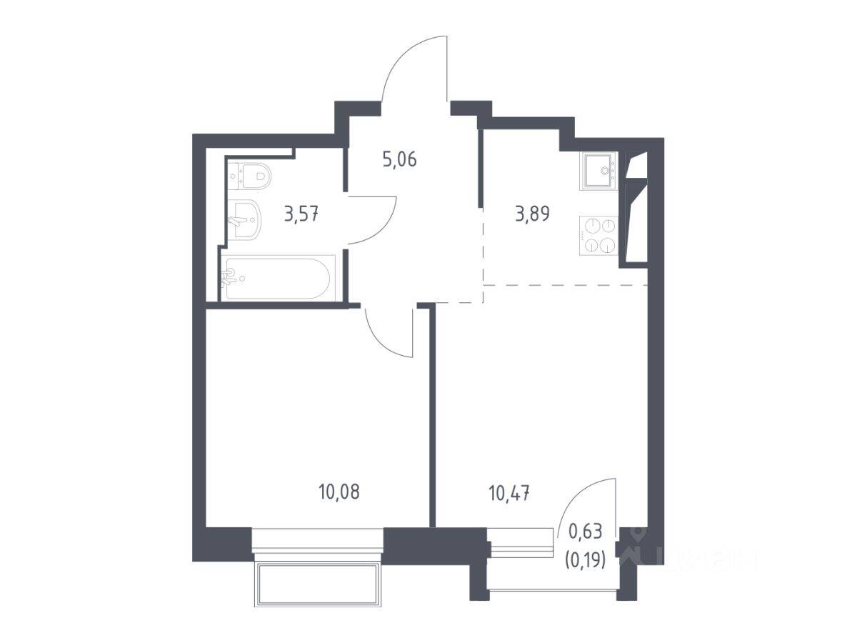 1-комн. квартира, 33,5 м², в ЖК Долина Яузы