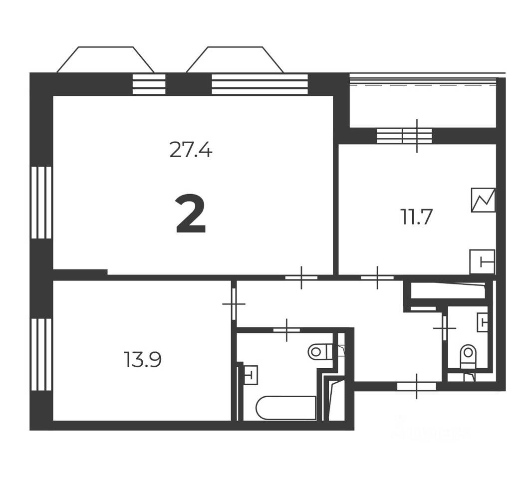 2-комн. квартира, 66,2 м², в ЖК Родина Переделкино
