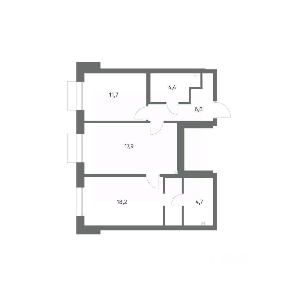2-комн. квартира, 63,5 м², в ЖК Парусная 1