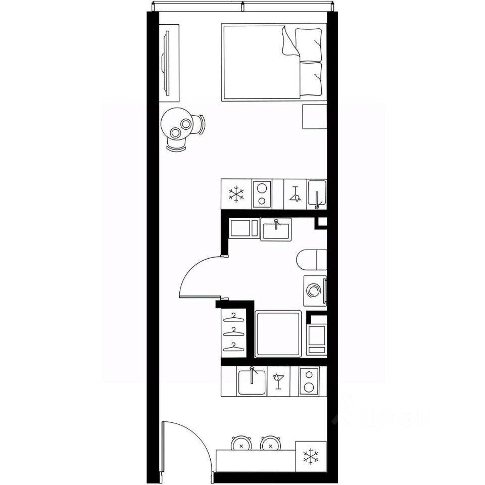 Квартира-студия, 26,9 м², в Апарт-комплекс МОСКО