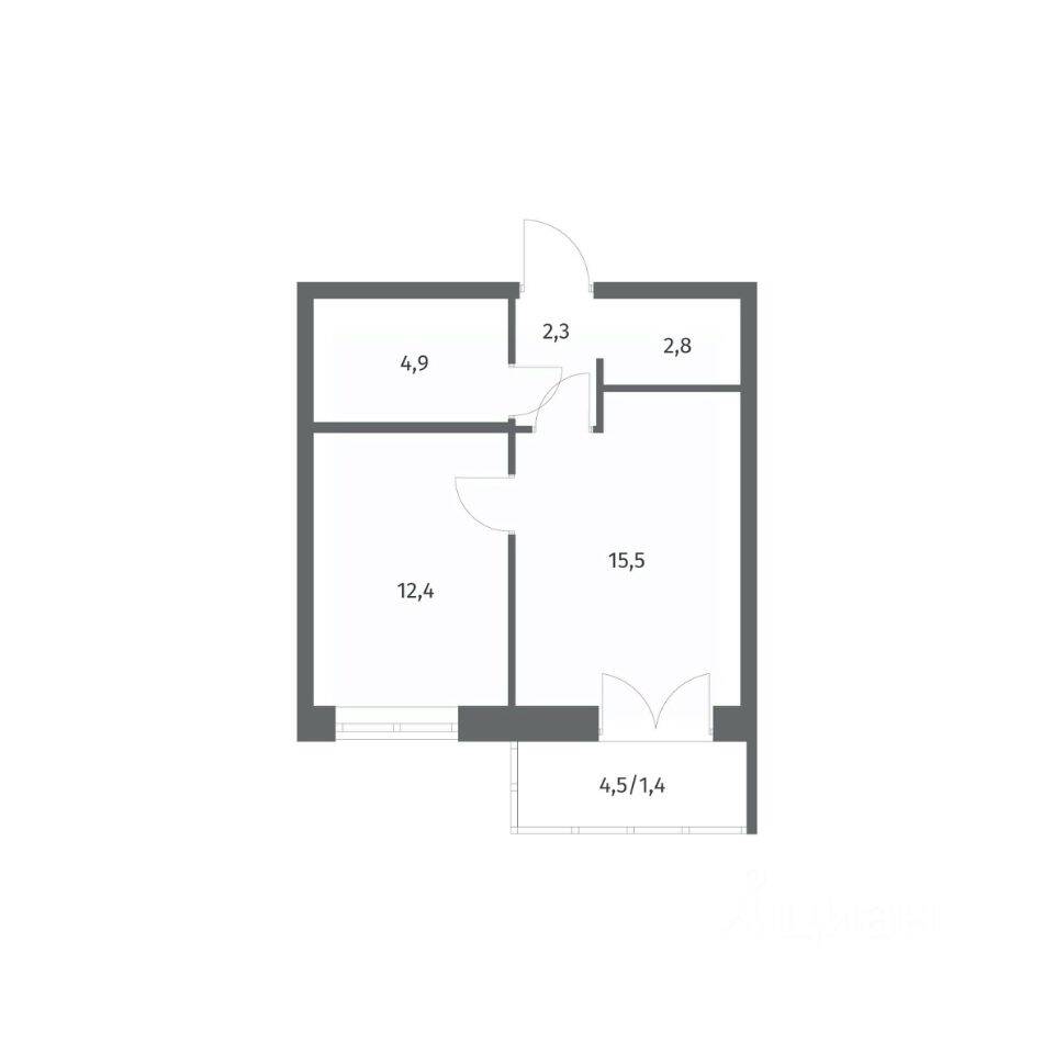 1-комн. квартира, 39,31 м², в ЖК NEWПИТЕР