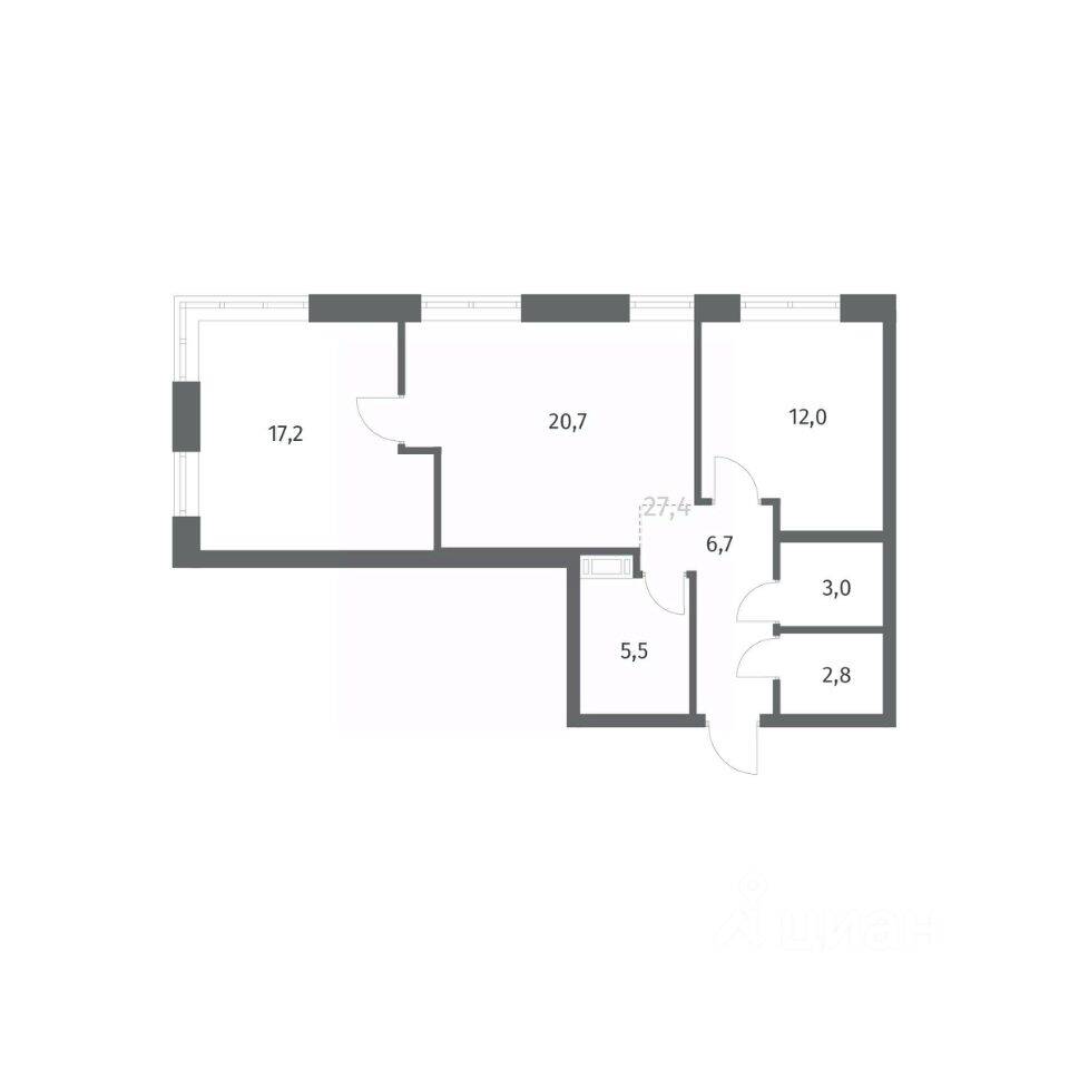 2-комн. квартира, 67,91 м², в ЖК NEWПИТЕР