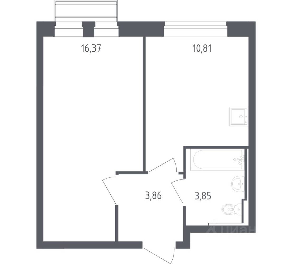 1-комн. квартира, 34,89 м², в ЖК Рублевский Квартал