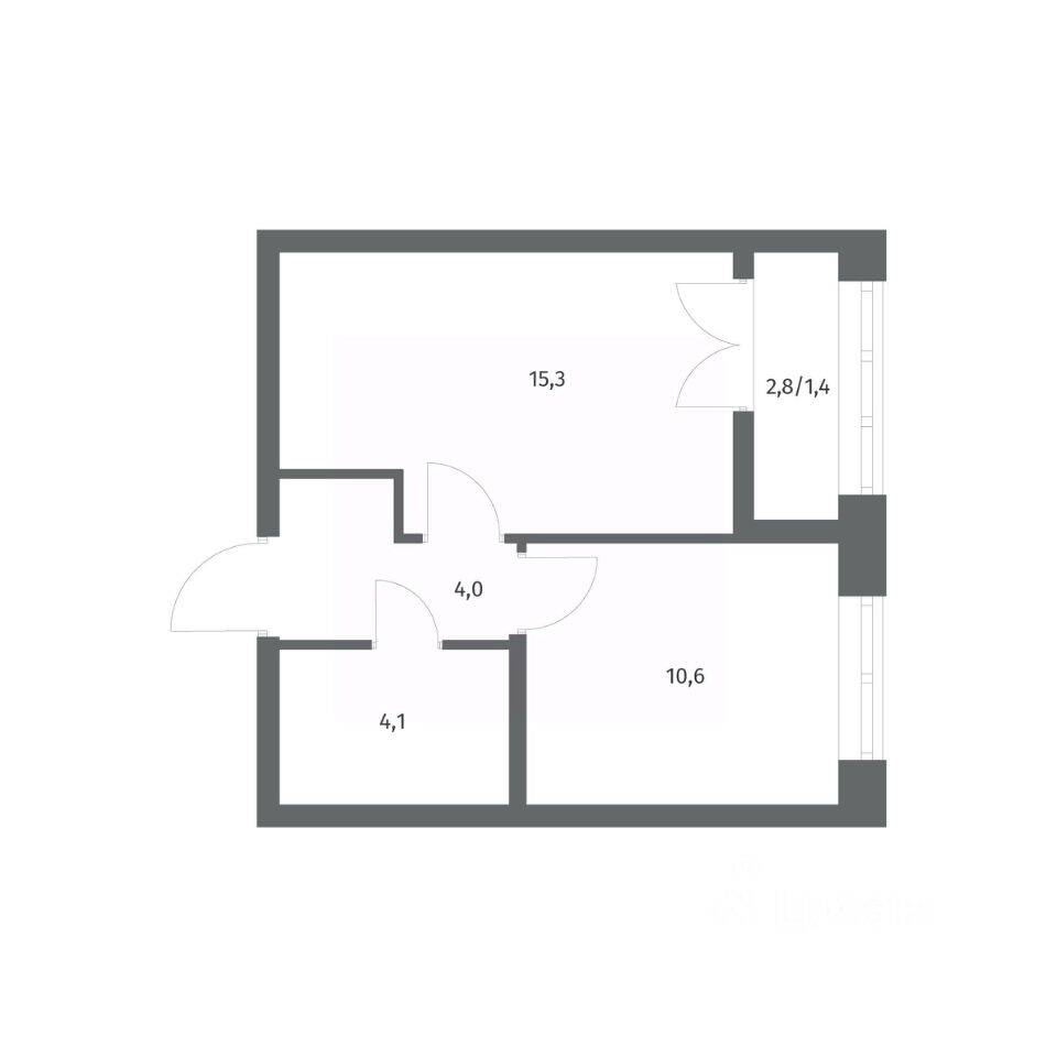 1-комн. квартира, 35,4 м², в ЖК NEWПИТЕР