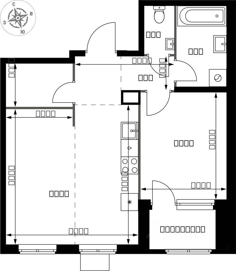 2-комн. квартира, 49,3 м², в ЖК 1-й Химкинский