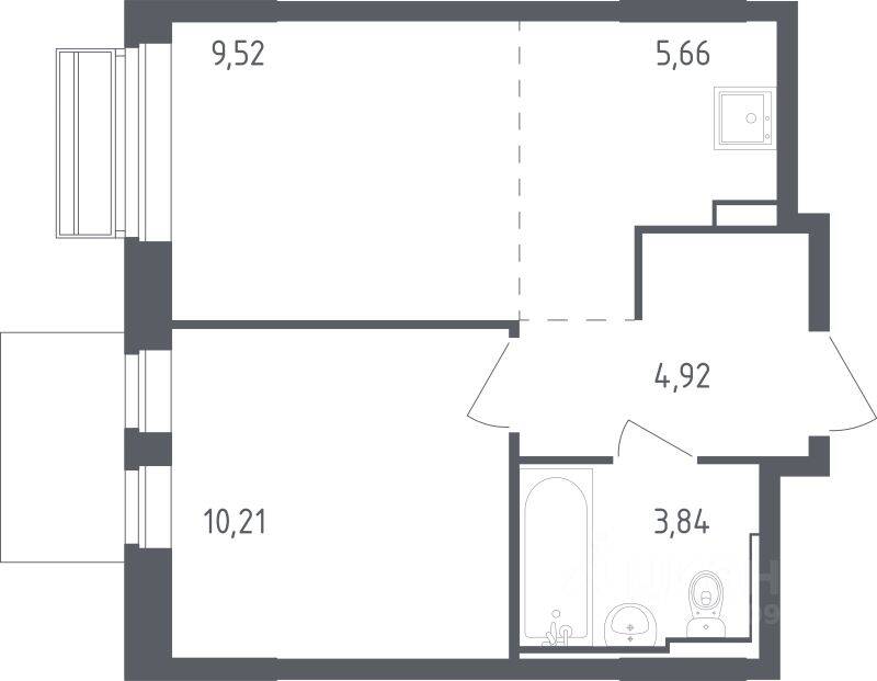 1-комн. квартира, 33,4 м², в ЖК Рублевский Квартал