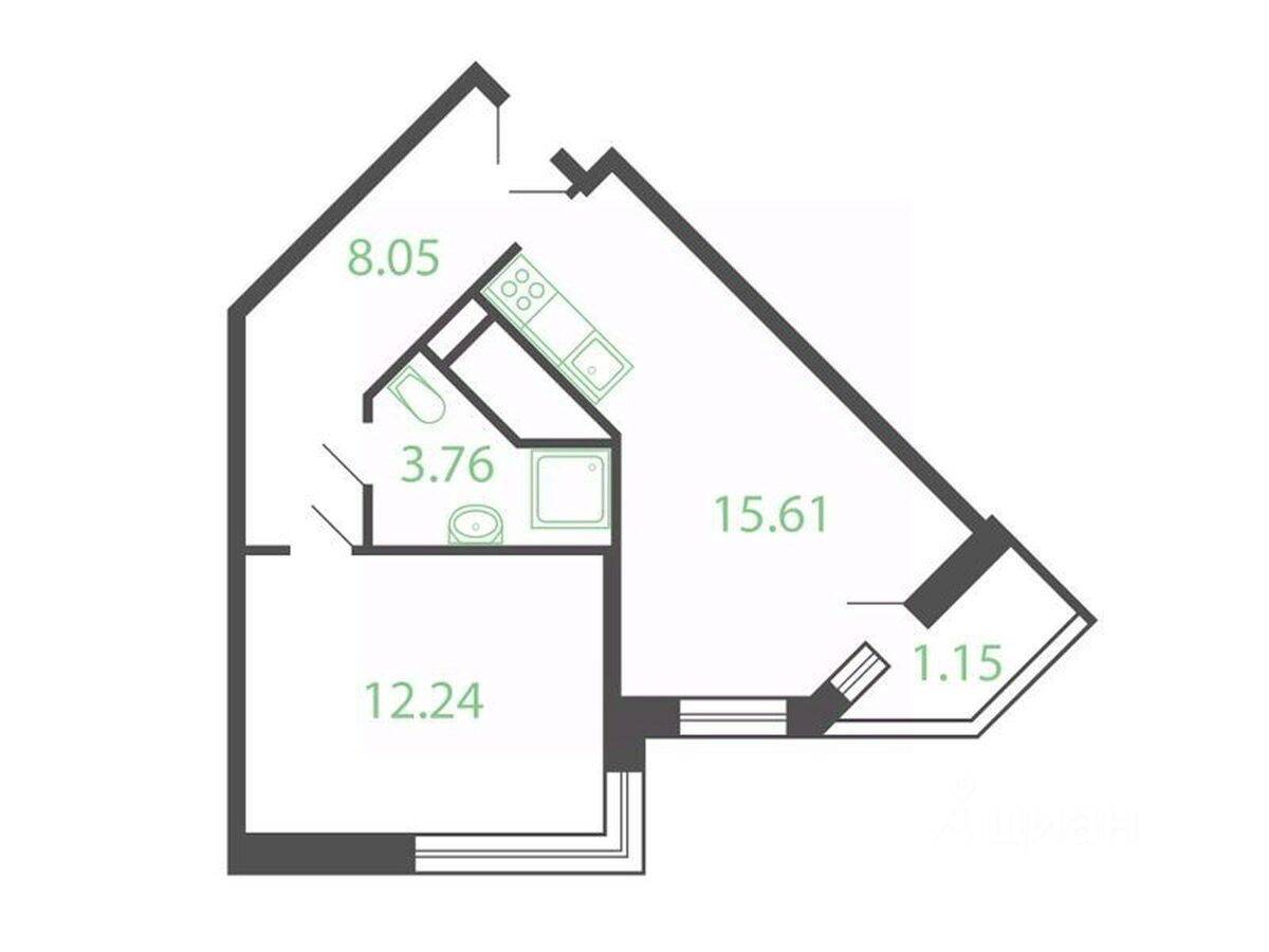 1-комн. квартира, 42,6 м², в ЖК Новые Котельники