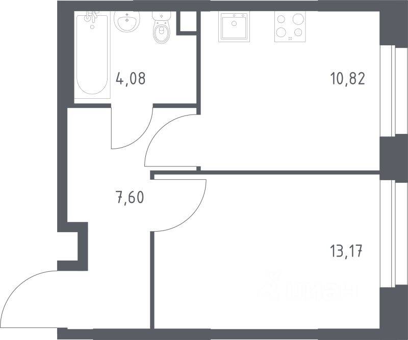 1-комн. квартира, 35,67 м², в ЖК ЭкоБунино