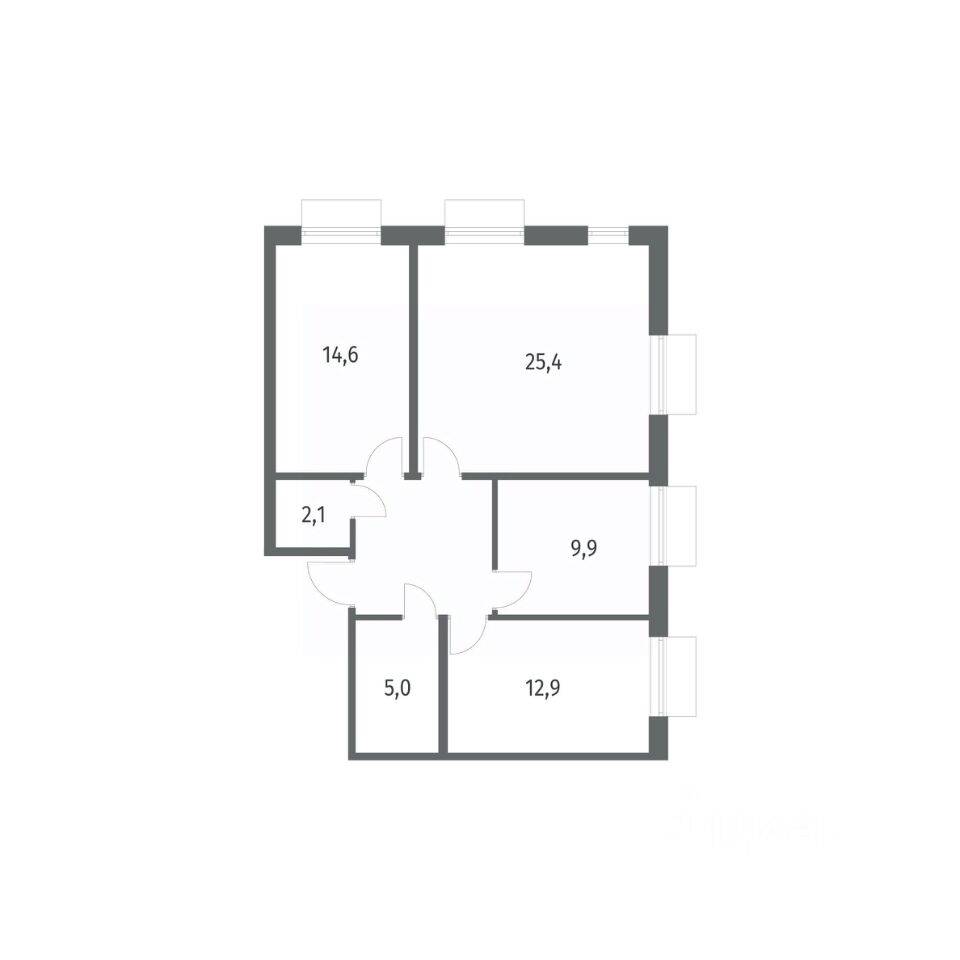 3-комн. квартира, 79,2 м², в ЖК Парусная 1