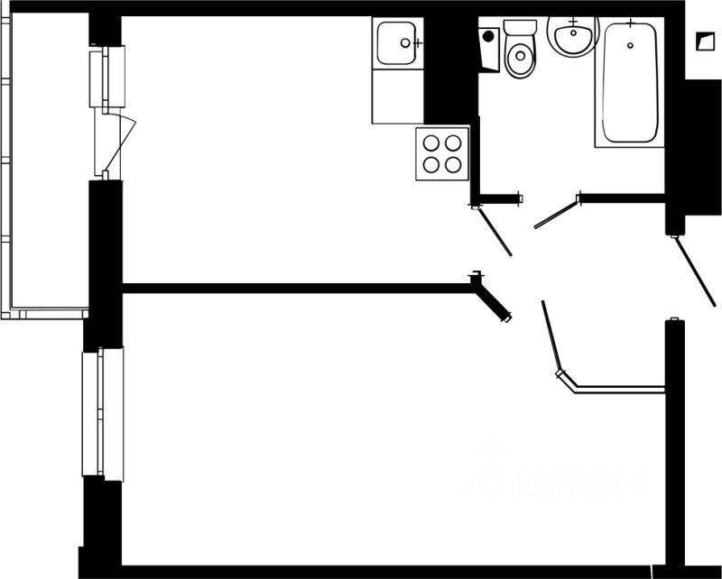 1-комн. квартира, 38,5 м², в ЖК «Яркий»