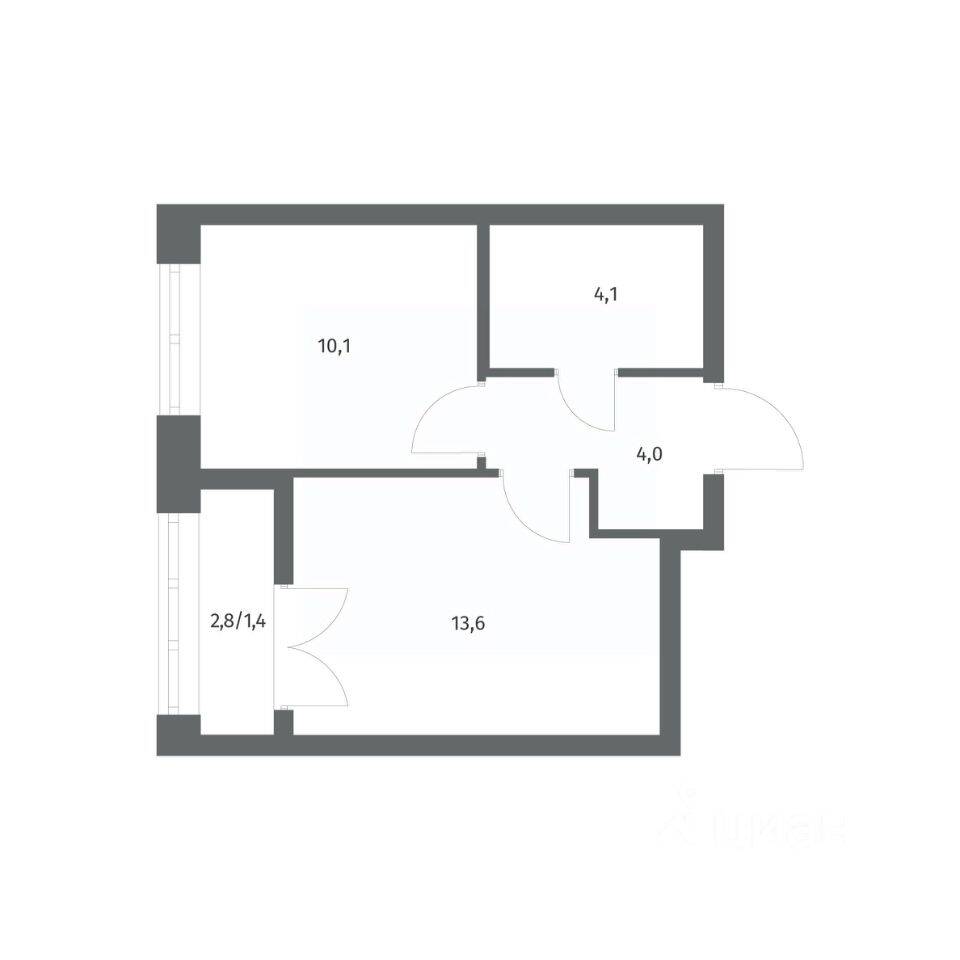 1-комн. квартира, 33,2 м², в ЖК NEWПИТЕР