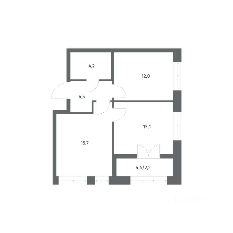 2-комн. квартира, 51,76 м², в ЖК NEWПИТЕР