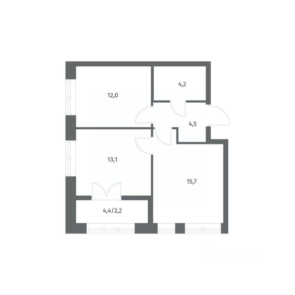 2-комн. квартира, 51,76 м², в ЖК NEWПИТЕР
