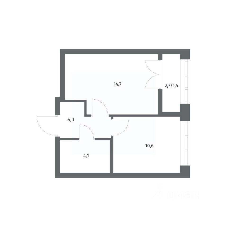 1-комн. квартира, 34,71 м², в ЖК NEWПИТЕР