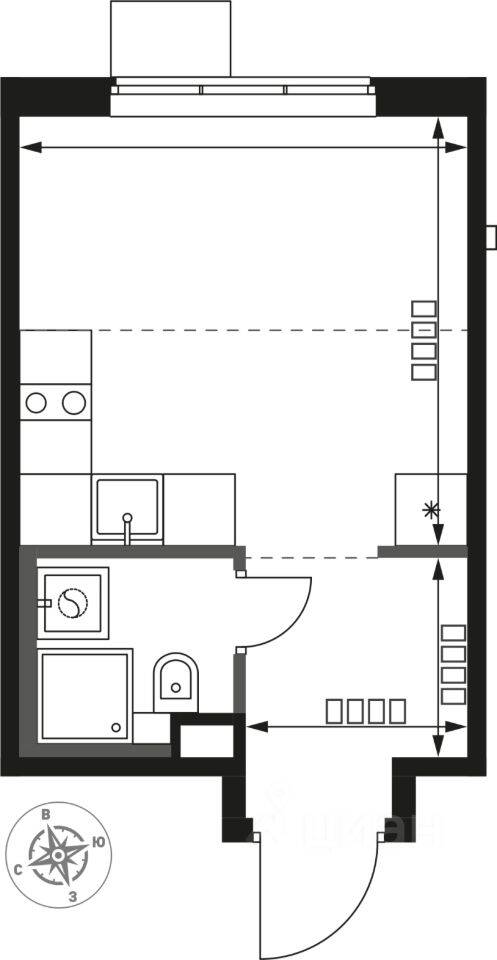 Квартира-студия, 19,4 м², в ЖК 1-й Химкинский