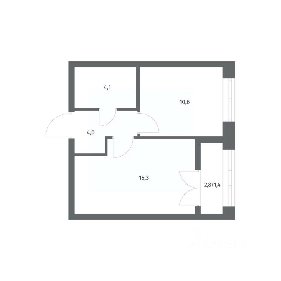 1-комн. квартира, 35,4 м², в ЖК NEWПИТЕР