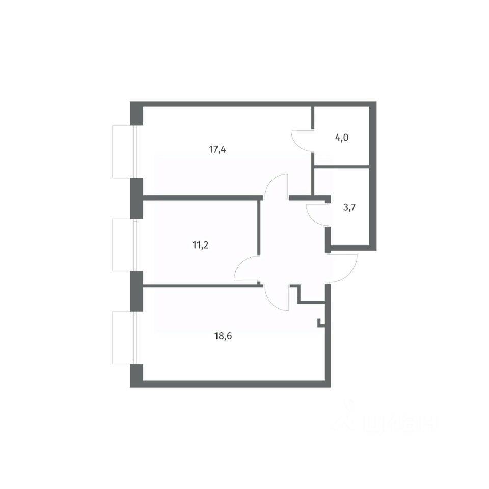 2-комн. квартира, 62,1 м², в ЖК Парусная 1