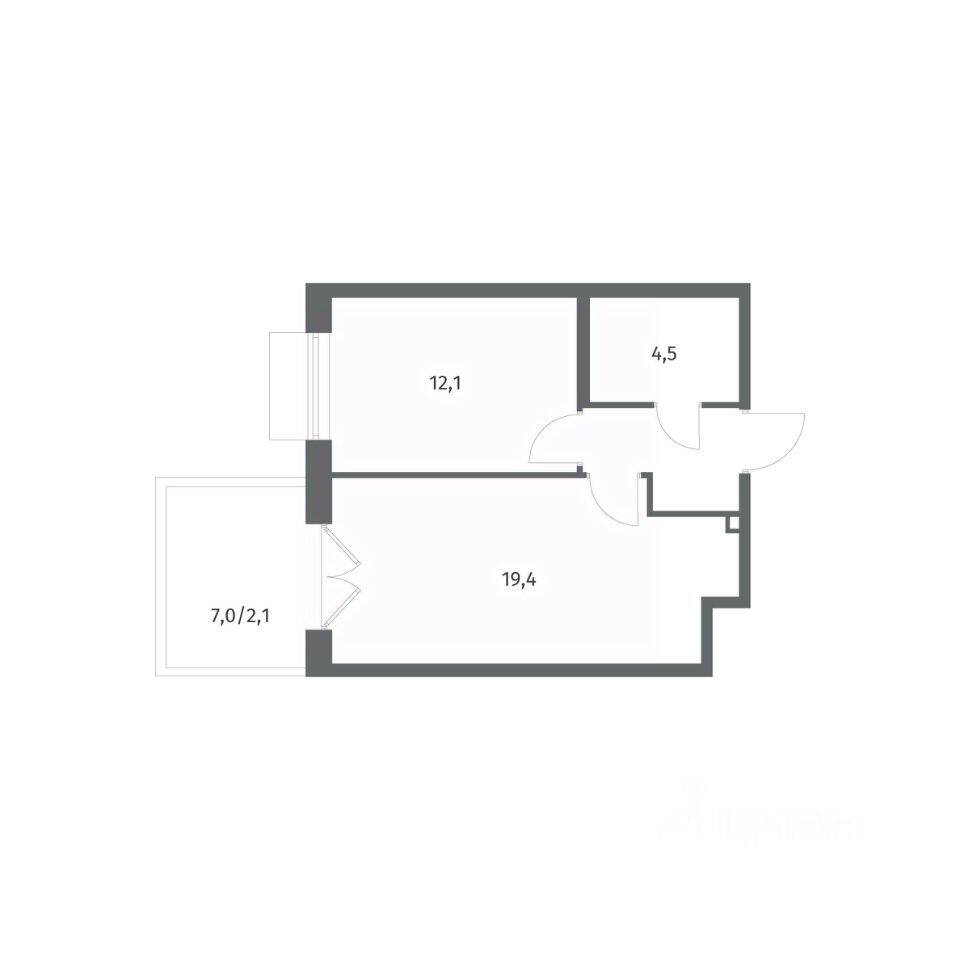 1-комн. квартира, 42 м², в ЖК Парусная 1