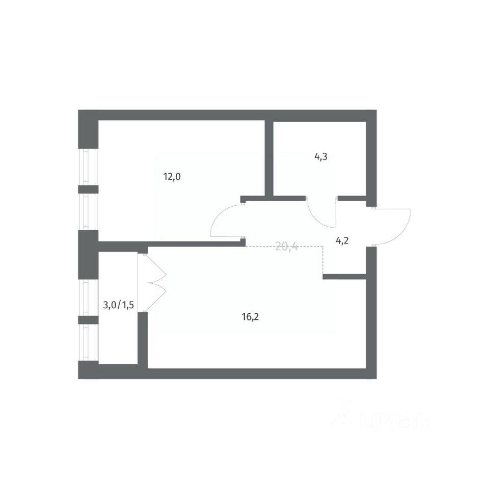 1-комн. квартира, 38,21 м², в ЖК NEWПИТЕР
