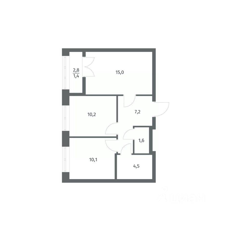 2-комн. квартира, 49,98 м², в ЖК NEWПИТЕР