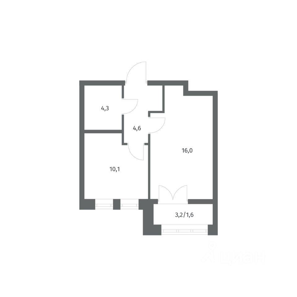 1-комн. квартира, 36,49 м², в ЖК NEWПИТЕР