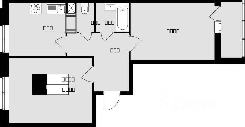 Планировка 2 комнатной квартиры, 52.5 м², в «Красная горка»
