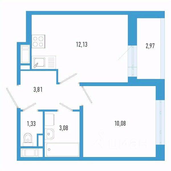 1-комн. квартира, 31,92 м², в ЖК Aerocity 7