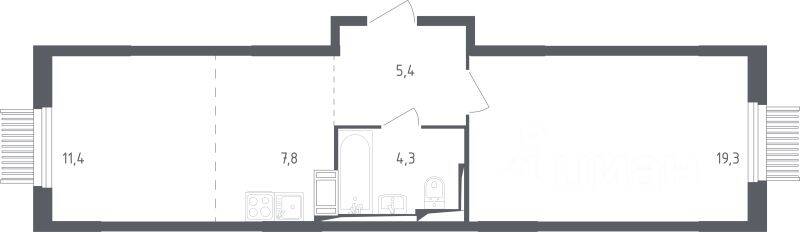 1-комн. квартира, 47,4 м², в ЖК Мытищи Парк