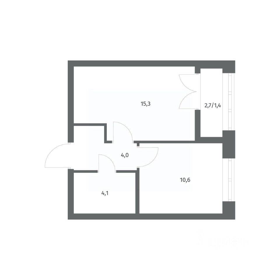 1-комн. квартира, 35,35 м², в ЖК NEWПИТЕР